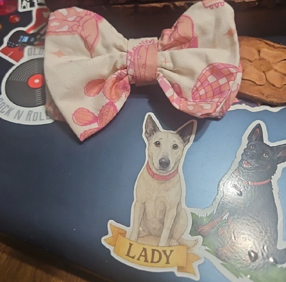 Hand Crafted Pet Collar Bow Tie Cowgirl Accent NEW
